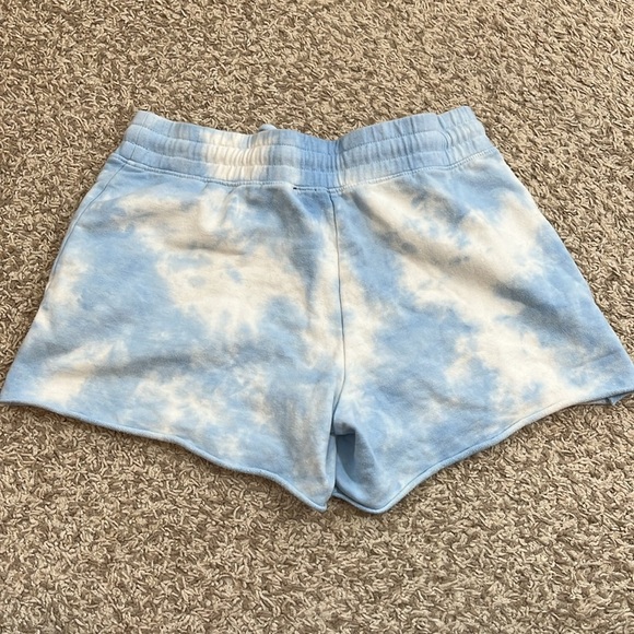 AR-33 Pull On Elastic Waist Blue & White Tie Dye Sweat Shorts - Size Small - Picture 3 of 4